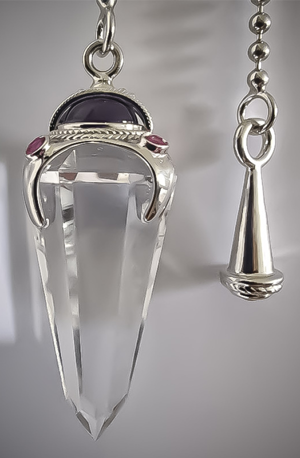 Pendule de la radiesthési Maharajah avec dôme améthyste, rubis Dominique coquelle la qualité haute de gamme professionnelle pouvoir magique radionique