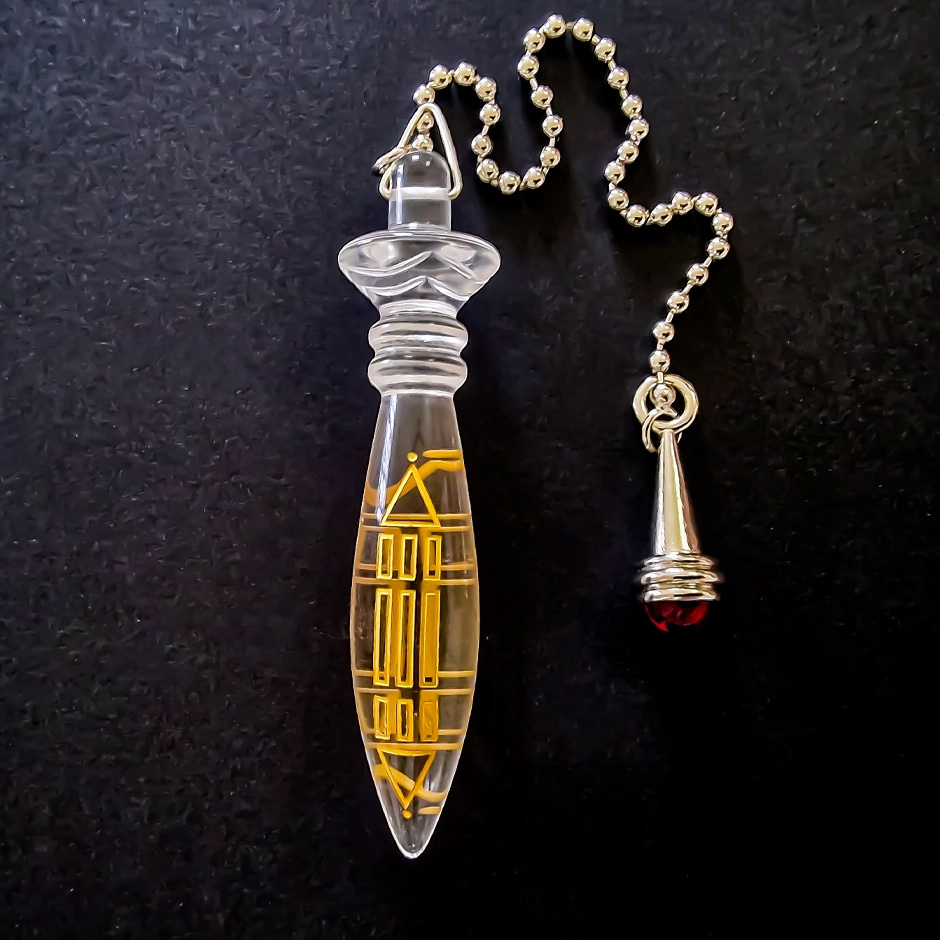 Pendule de Thot Atlante rubis| Pendule divinatoire égyptien pour radiesthésie